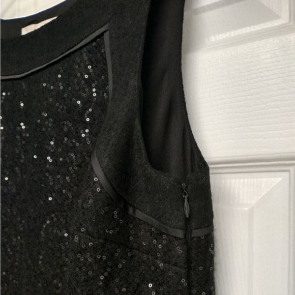 NWT LOFT Wool Blend Black Sequin Sleeveless Dress, size 14 - Picture 4 of 12